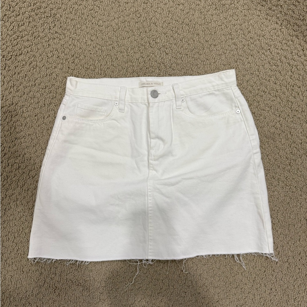 White Denim Skirt